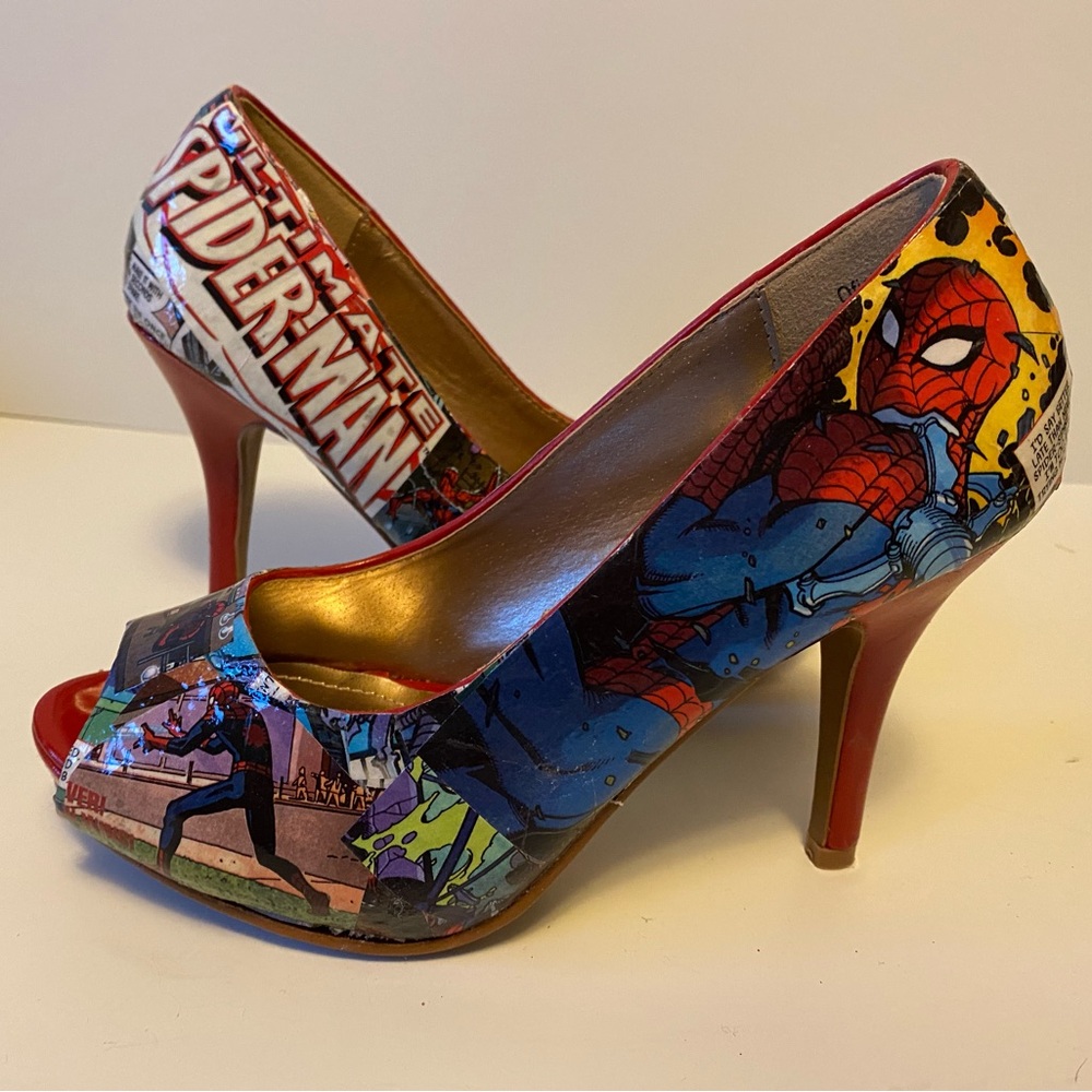 Custom Spider-Man Open Toe Heels Size 5